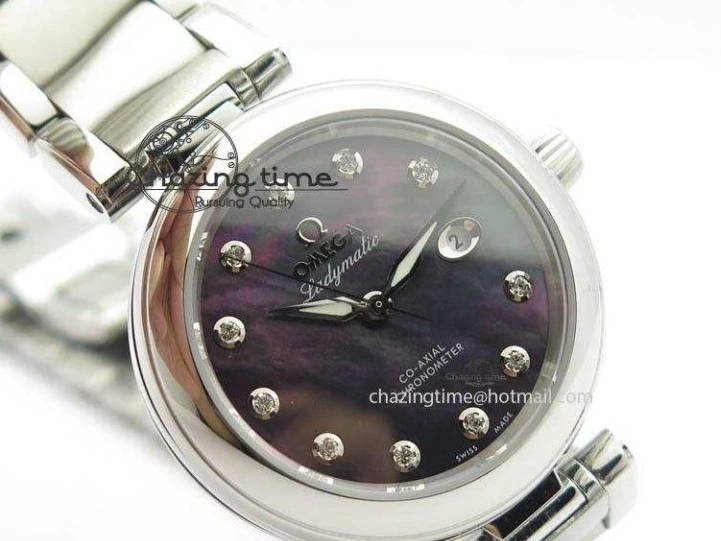 0106 De Ville Lady 34mm SS V6F 1:1 Best Edition Black MOP Dial On SS Bracelet SEIKO NH05A UrbanStyle 8152